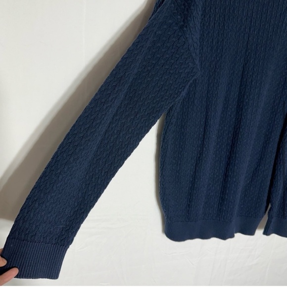 Vintage Tosani Dark Navy Blue Cable Knit V Neck Sweater XL - Picture 5 of 13